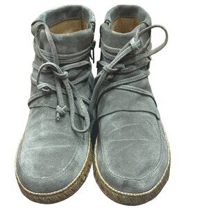UGG #1019129 Reid‎ Lace Up Suede Moccasin Bootie Grey Size 6.5